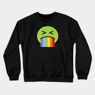 A sickly-green face with concerned eyes and puffed, often red cheeks Crewneck Sweatshirt